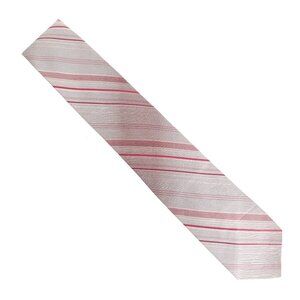 Kaufmann's Pittsburgh Men Necktie Striped Color Gray Red Size 55x3 - NWOT